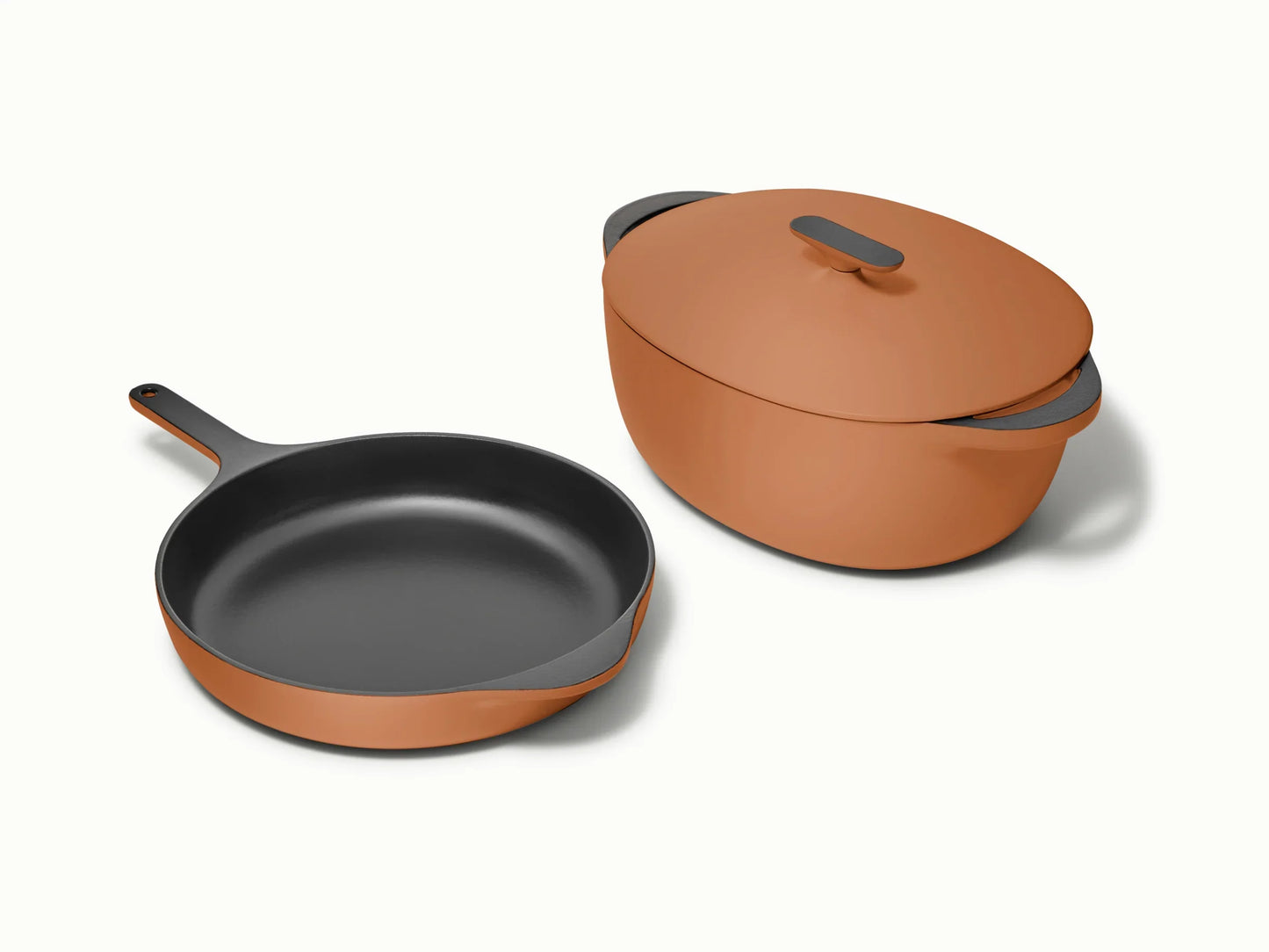 Large Enameled Cast Iron Duo