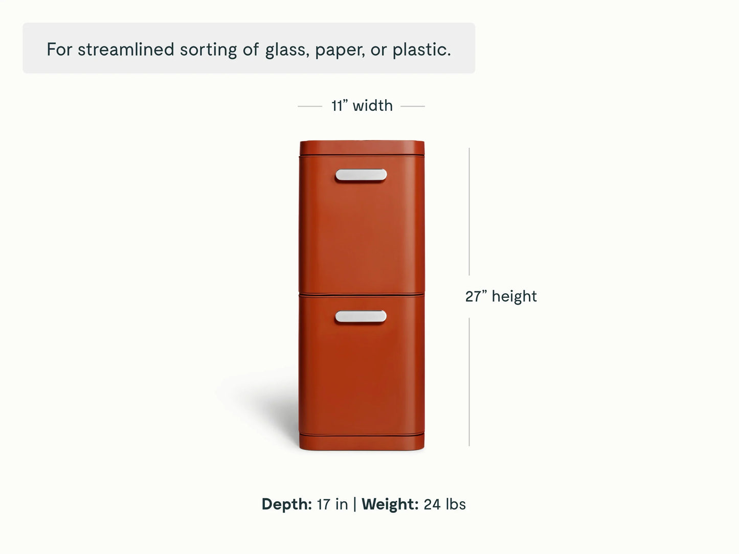 45L 2-Drawer Recycling Bin