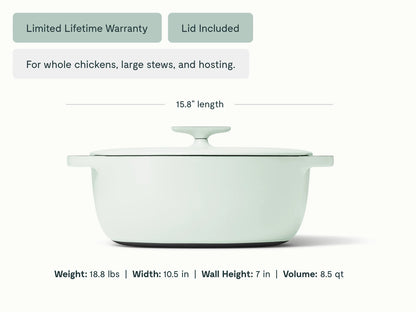 Cast Iron Oval Dutch Oven with Lid