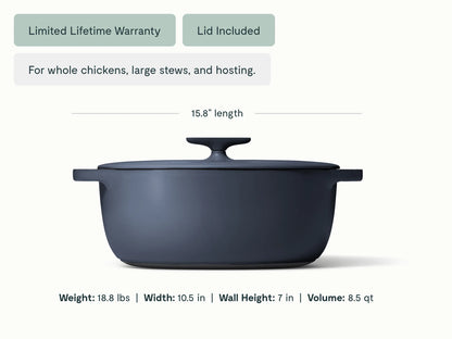 Cast Iron Oval Dutch Oven with Lid