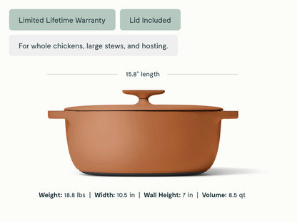 Cast Iron Oval Dutch Oven with Lid