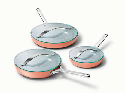 Fry Pan Trio with Glass Lids