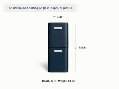 45L 2-Drawer Recycling Bin