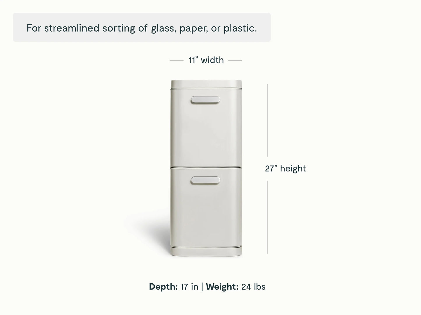 45L 2-Drawer Recycling Bin